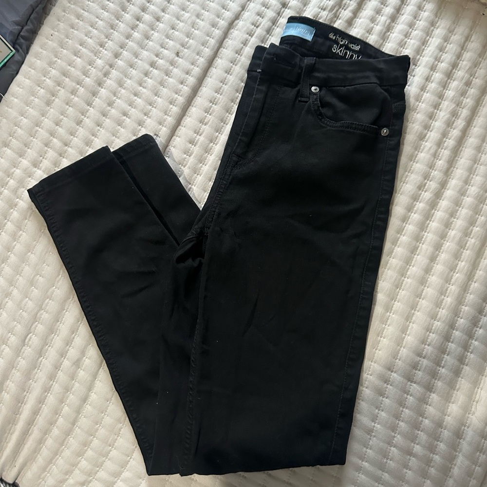 Black 7 for All Mankind high waist skinny jeans
